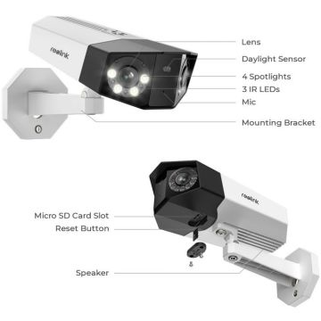 Reolink Duo 2 PoE 2x8MP AI ulkokamera LED-kohdevaloilla
