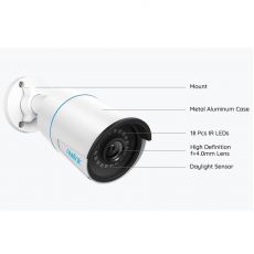 Reolink RLC-510A 5MP Bullet AI PoE valvontakamera white