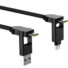 Rolling Square inCharge kaapeli USB-C - Lightning - microUSB 7 cm black
