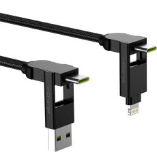 Rolling Square inCharge kaapeli USB-C - Lightning - microUSB 1,5 m