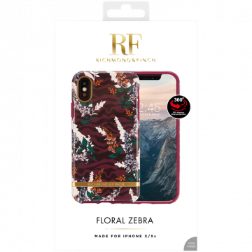RF suojakuori iPhone X/Xs floral zebra