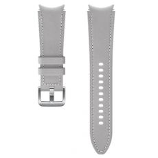 Samsung Galaxy Watch 4/5 -sarjan Hybrid Leather -ranneke M/L silver
