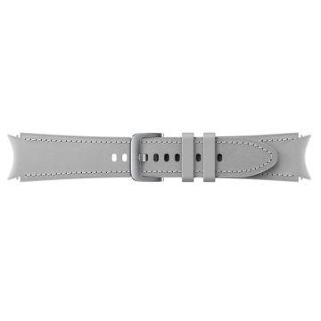 Samsung Galaxy Watch 4/5/6 -sarjan Hybrid Leather -ranneke M/L silver