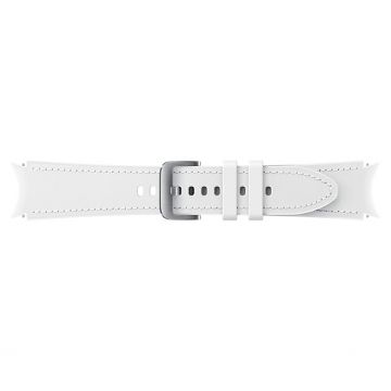 Samsung Galaxy Watch 4/5/6 -sarjan Hybrid Leather -ranneke S/M white